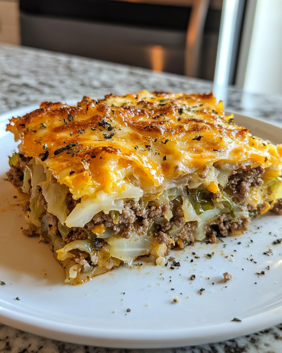 Irresistible Easy Crispy Cabbage Burger Bake Low Carb Favorite