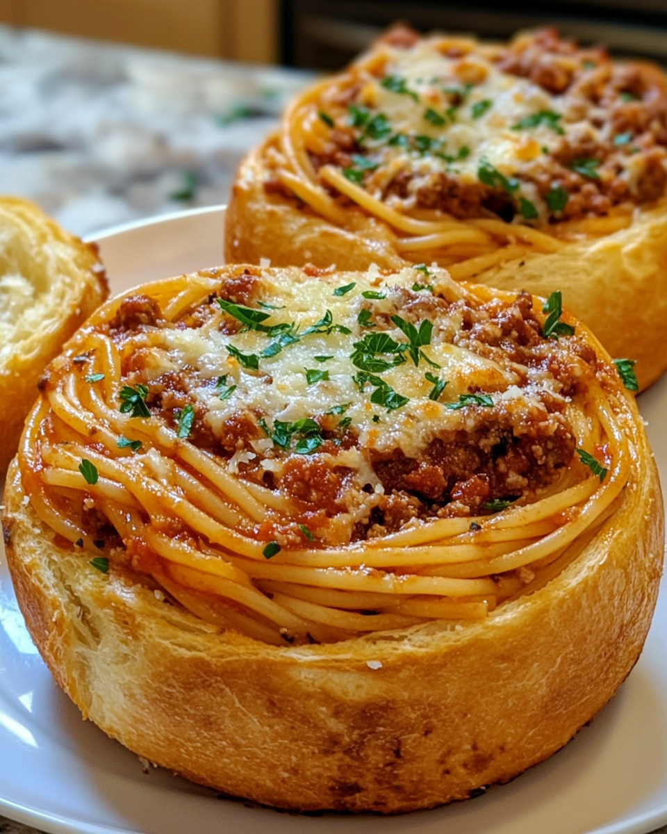 Irresistible Easy Spaghetti Garlic Bread Bowls Family Dinner Favorite